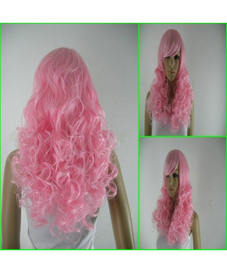 parrucca rosa fashion riccia